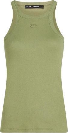 Karl Lagerfeld Autograph tank top - women - Organic Cotton/Elastane - S - Green