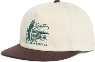 Brixton Catch & Release Snapback Baseball Cap in Off White/brown at Nordstrom