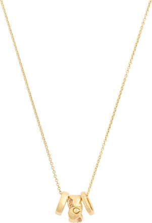 Coach Braided Charm Necklace - Gold - One Size