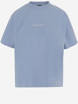 Balenciaga Light Blue Logo T-Shirt
