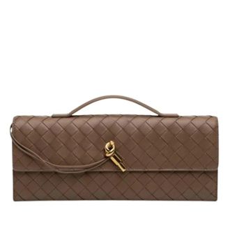 Bottega Veneta Pre-owned Leather clutches - Dames - Pre-owned - Bruin - Maat: ONE Size Leer