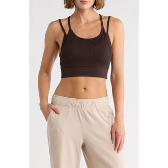 90 Degree by Reflex Lively Seamless Double Layer Bralette in Chocolate Mousse at Nordstrom Rack, Size Small