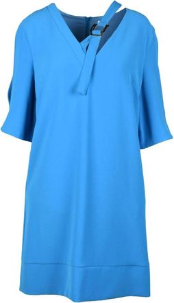 Simona Corsellini Damesjurk - Dames - Korte kleedjes - Blauw - L - Polyester - Kleedjes