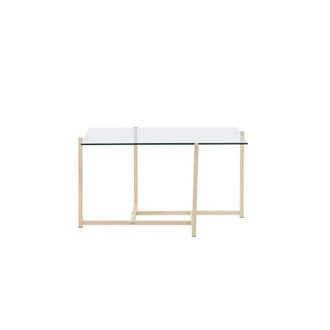 Venture Design Couchtisch Hybrid 80cm aus Glas, Gold