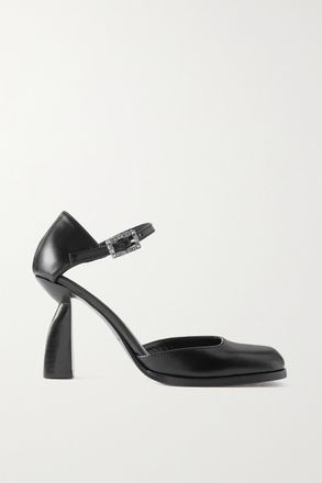 Nodaleto D&eacute;collet&eacute; In Pelle Con Cristalli Angel Lucia - Nero