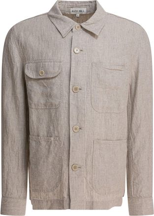 Alex Mill Linen Work Jacket Jackets And Coats Beige-Uomo