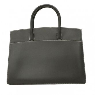 Herm&egrave;s Gray Courchevel Leather Tote Bag (Pre-Owned)