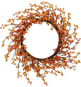 Nearly Natural 24-in Sweet Bitter Wreath in Orange at Nordstrom