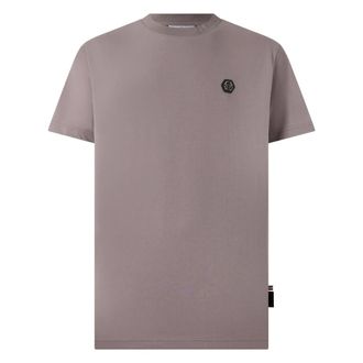Philipp Plein T-shirt Ronde Hals Korte Mouw Logo - Heren - T-shirts - Beige - M - Katoen - Tops