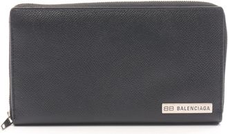 Balenciaga Black Leather Long Wallet (Bi-Fold) (Pre-Owned)