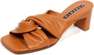 Roberto Festa Milano Ambrosia Leren Schoenen Made in Italy - Dames - Muiltjes - Bruin - 36 1/2 EU - Schoenen