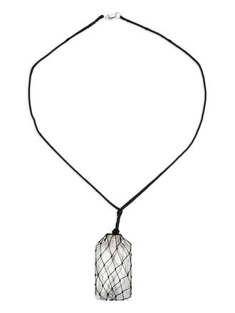 Niccolò Pasqualetti glass-enclosed net necklace - women - Nylon/glass - One Size - Black