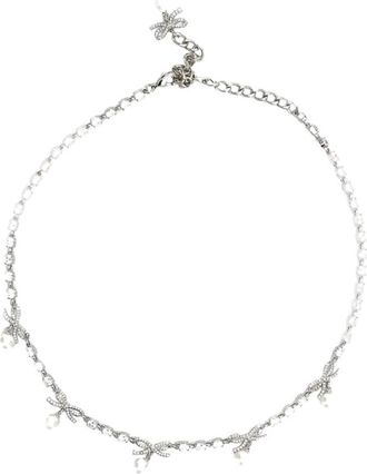 Self Portrait Zilveren Kristallen Ketting - Dames - Kettingen - Wit - ONE Size - Accessoires