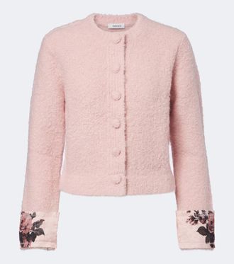 Erdem Cardigan in boucl&eacute; di lana e alpaca a fiori