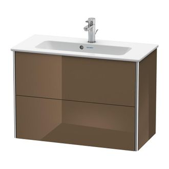 Duravit Duravit Xsquare Mueble De Pared Compacto 81,0x38,8 Cm, 2 Cajones, Para Lavabo Me De Starck 234283, Color (frente/cuerpo): Marr&oacute;n Oliva Laca Alto Brill