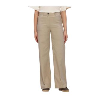 Co'Couture Broeken, Dames, Beige, S, Linnen, Leilacc Wide LL Pant
