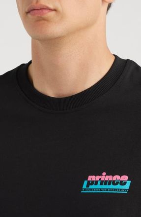 Les Deux x Prince Organic Cotton Graphic T-Shirt in Black at Nordstrom, Size Xx-Large