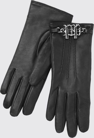 Philipp Plein Guanti in nappa con motivo monogram e fibbia con logo Hexagon
