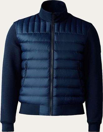 Mackage Mens Collin-R Down Mixed Media Bomber Jacket