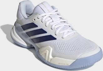 adidas Tennisschuh ADIDAS PERFORMANCE BARRICADE 14 CLAY, Damen, Gr. 38,5, cloud wei&szlig;, cyber metallic, dunkelblau, Synthetik, Textil, Schuhe Tennisschuh, Sand
