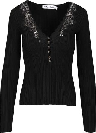 Self Portrait Knitted Top With Lace