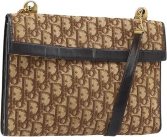 Dior Pre-owned Shoulder Bags, female, Brown, Size: ONE SIZE Pre-owned Vintage Trotter Canvas Shoulder Bag