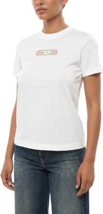 Diesel White Logo Crew Neck T-Shirt