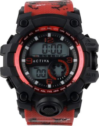 Invicta Activa Digital ACW435-001 Heren Horloge - Quartz Uurwerk - Plastic met rode Wijzerplaat - 54mm