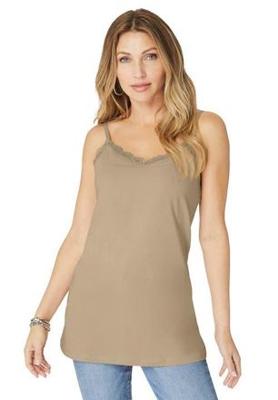 Roaman's Lace Trim Bra Cami in Sandy Beige at Nordstrom, Size 20