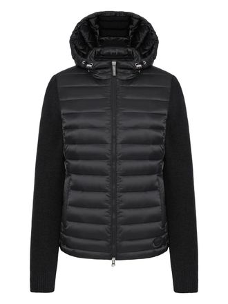 Colmar zip-fastening hooded quilted jacket - Black