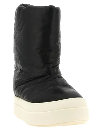 Rick Owens Mens Bicolor Lamb Leather Boots