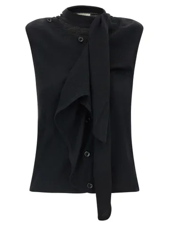 Christophe Lemaire Draped Panel Vest - Black