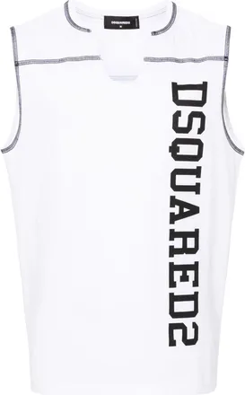 Dsquared2 logo-print cotton tank top - men - Cotton - S - White