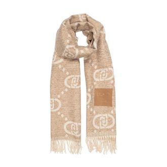 Liu Jo Winter Scarves, female, Beige, Size: ONE SIZE Elegant Patterned Scarf for Women