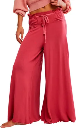Free People Dream State Wide Leg Lounge Pants in Garnet Rose at Nordstrom, Size X-Large