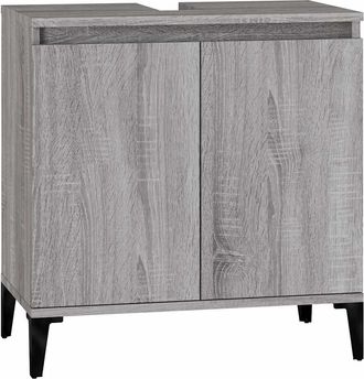 vidaXL Armario De Lavabo Madera Contrachapada Gris Sonoma 58x33x60 Cm Vidaxl