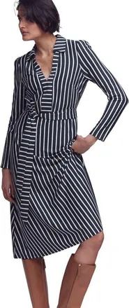 Boden Imogen Stripe Long Sleeve Jersey Dress in French Navy And Ivory Stripe at Nordstrom, Size 10