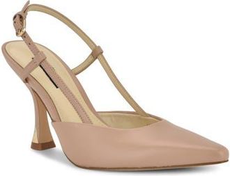 Nine West Vassa Pointed Toe Slingback Pump in Light Natural at Nordstrom, Size 10.5