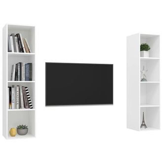 Berkfield Home Practical Wall-mounted TV Cabinets 2 pcs White Engineered Wood
