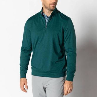 Duck Head Long Drive Performance Half-Zip Pullover In Emerald