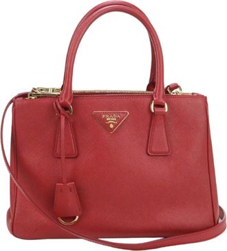 Prada Red Color Leather Tote Bag (Pre-Owned)