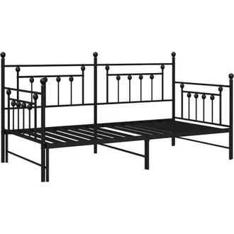 vidaXL Vidaxl - Estructura De Cama De D&iacute;a Con Cabecera Negro 107 X 203 Cm Acero