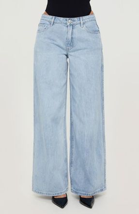 Princess Polly Ramos Low Rise Wide Leg Jeans in Blue at Nordstrom, Size 4