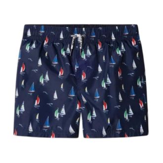 Pepe Jeans London Beachwear, male, Blue, Size: XL Nautical Print Swim Shorts
