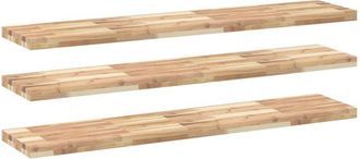 vidaXL Floating Shelves 3 pcs 160x30x4 cm Untreated Solid Wood Acacia vidaXL