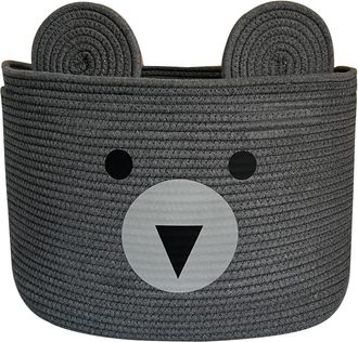 OEM Cesta De Algod&oacute;n Para Ropa Sucia O Juguetes, Con Estampado De Oso Gris, Ideal Para La Habitaci&oacute;n De Los Ni&ntilde;os O Para Guardar Cosas Del Beb&eacute;