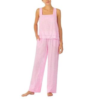 Sanctuary Pajama Sets Womens Pink Relaxed Fit Square Neck Wide Leg DDR2916