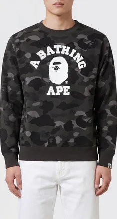 A Bathing Ape Felpa slim fit in cotone con stampa camouflage e logo