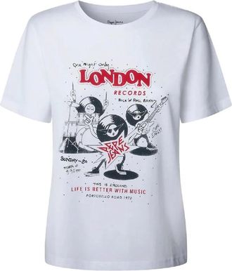 Pepe Jeans London Tops, Dames, Wit, XS, Katoen, Balbina T-Shirt