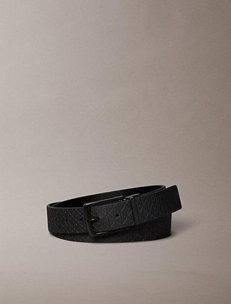 Calvin Klein Cintur&oacute;n Reversible De Piel Granulada